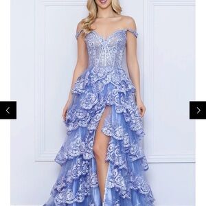 Elegant Lavender Off-Shoulder Gown